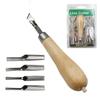 Printmaking Carving Tools Set with 5 Blade DIY Lino Block Cutting Stamp Carving Tool Accessories Art Sculpture Supplies