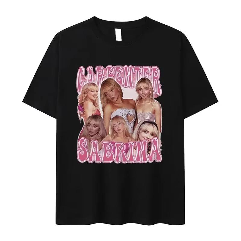 90s Sabrina Carpenter Music Tour Graphic T Shirts Man Women Retro High Quality Fashion T-shirt Cotton Oversized Tshirt