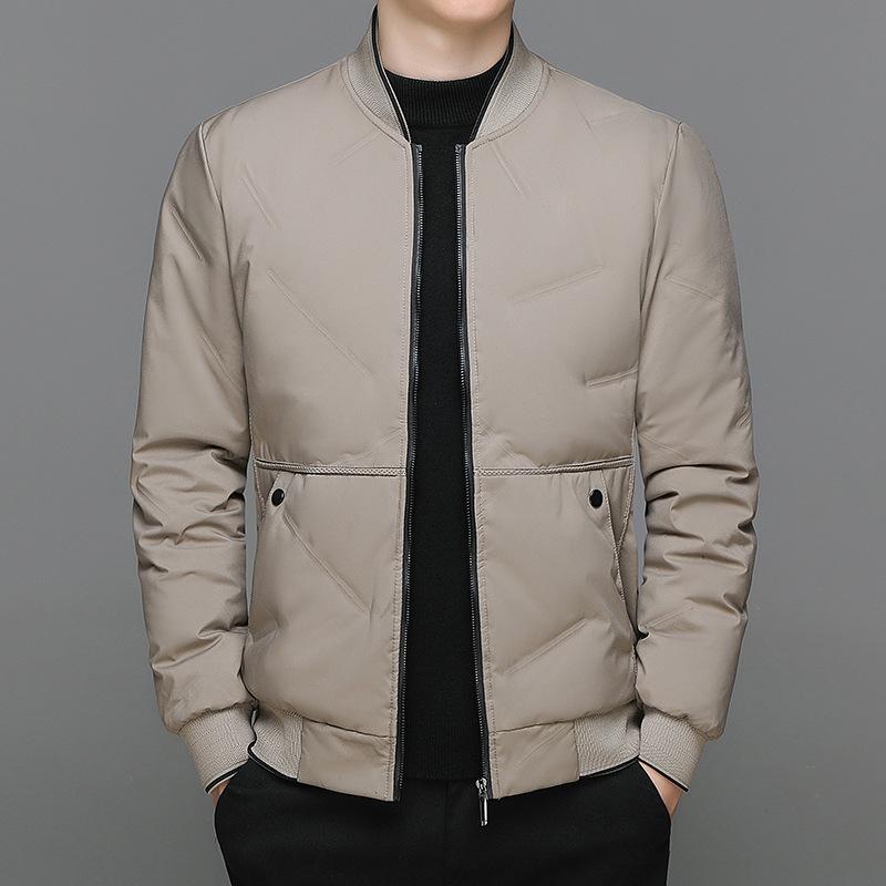 Pánská péřová bunda na podzim a zimu, baseballová péřová bunda, pánská lehká a tenká teplá ležérní bunda