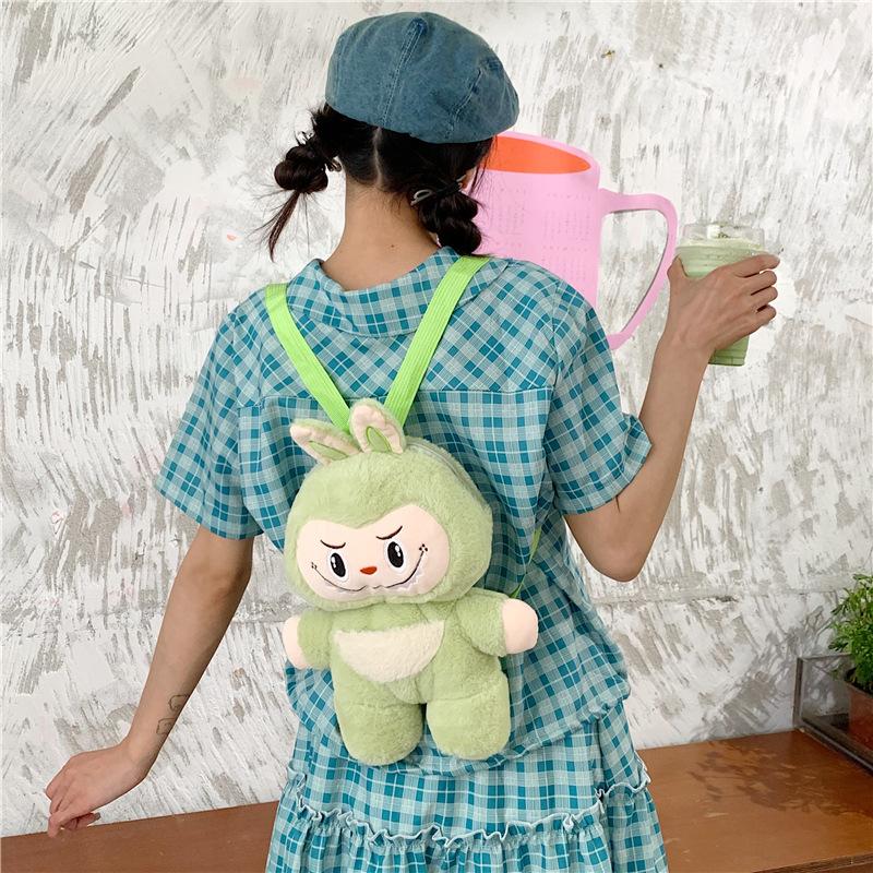 

Plush toy cute rab rabbit doll bubble rabbit bag doll backpack рожевий