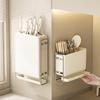 Wall Mounted Chopstick Organizers Rack Kitchen Utensil Drain Storage Rack Sink Utensils Container Countertop Storage Rack