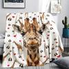 1 ks flanelová deka s potiskem kreslených zvířátek, Vysoká kvalita, Pro všechna roční období, Domácí dekorace, Teplo a pohodlí, Perfektní jako vánoční dárky