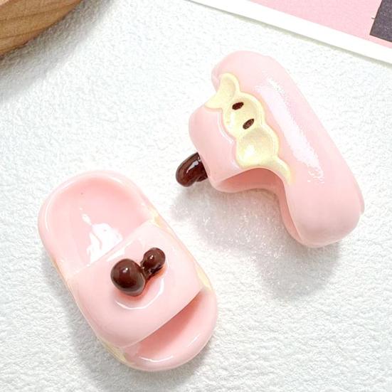 Bag Hanger 1:1 Realistic Slippers Shape Resin Keychain High Simulation Fruit Shoes Charm Lightweight Portable Key Holder