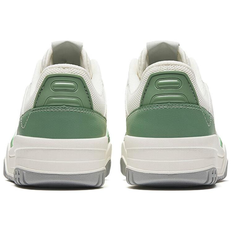 Anta Grand Slam Synthetic Leather Slip Resistant Abrasion Resistant Low top Skateboard Shoes Women's White Green 122448032-3
