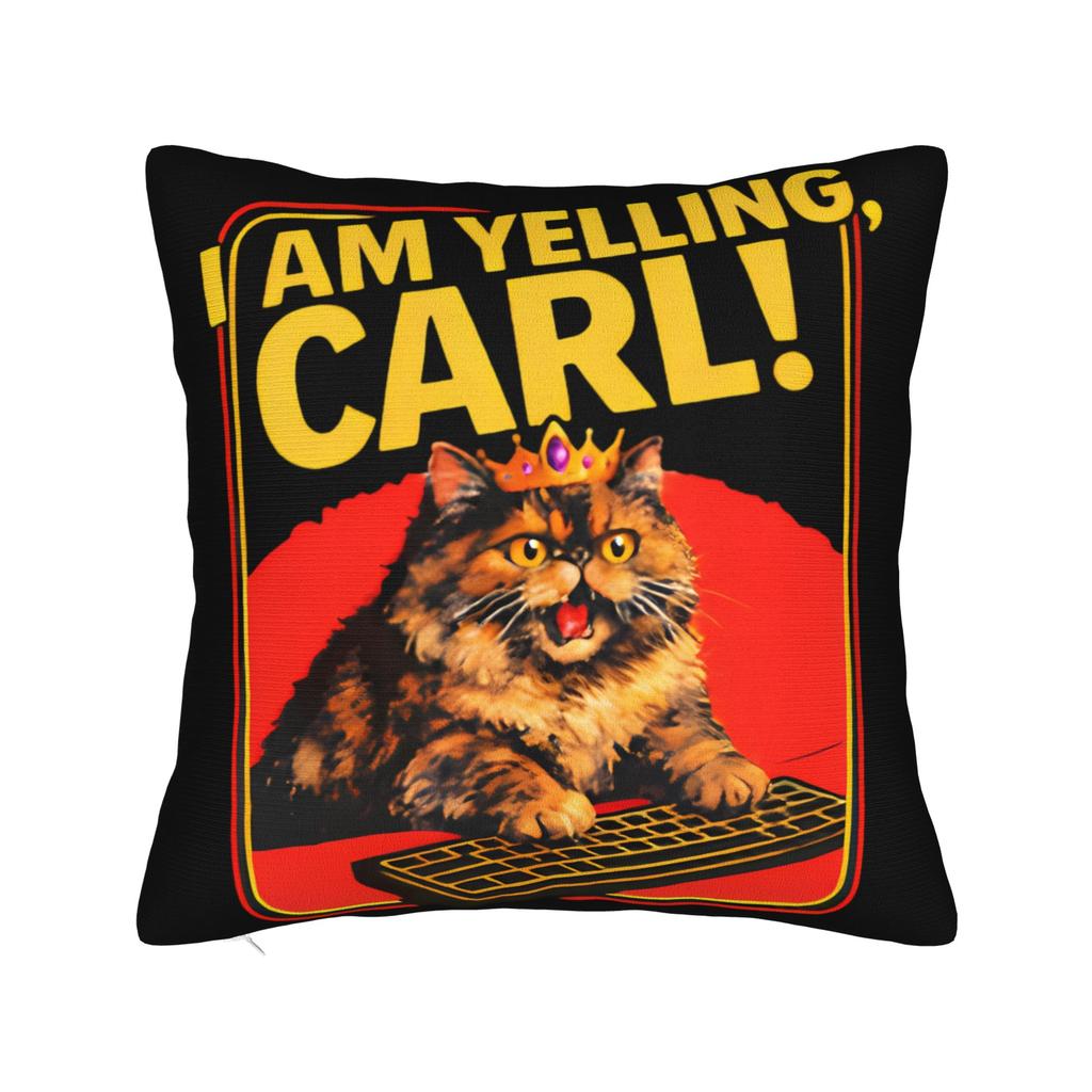 I Am Yelling Carl Donut Cat Meme Pillow Case Funny Pillow Cover Soft Pillowcases For Living Room Chair