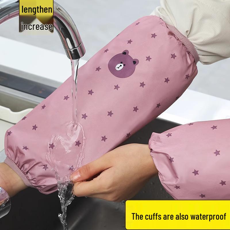 Women's Waterproof & Oil-Proof Kitchen Sleeves: Autumn/Winter Anti-Stain, Extended, Cute Oversleeves for Adults