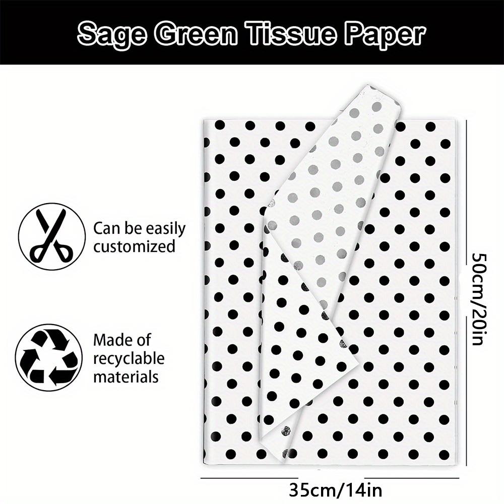 1set/ 50pcs Polka Dot Tissue Paper, Gift Wrapping Paper White Black Art Paper, Birthday Gift, Gift Party DIY Crafts 14 X 20 Inches