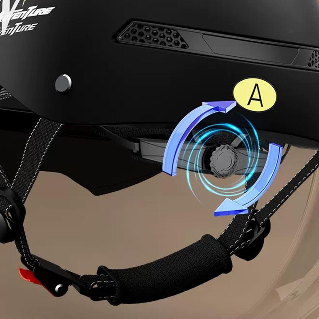 Motorcycle Half Helmet Open Helmet With Sun Visor Quick Release Motorcycle Head Gear For Men Cycling Scooter Skateboard Cruiser