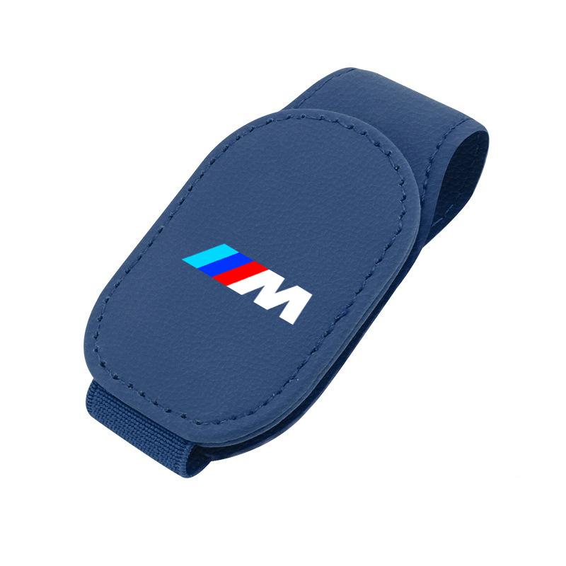 BBJK3 For BMW M X1 X2 X3 X5 X6 E46 E39 E90 E36 E60 E34 E30 F30 Magnetic Leather Eyeglass Hanger Clip Universal Car Sunglasses Holder