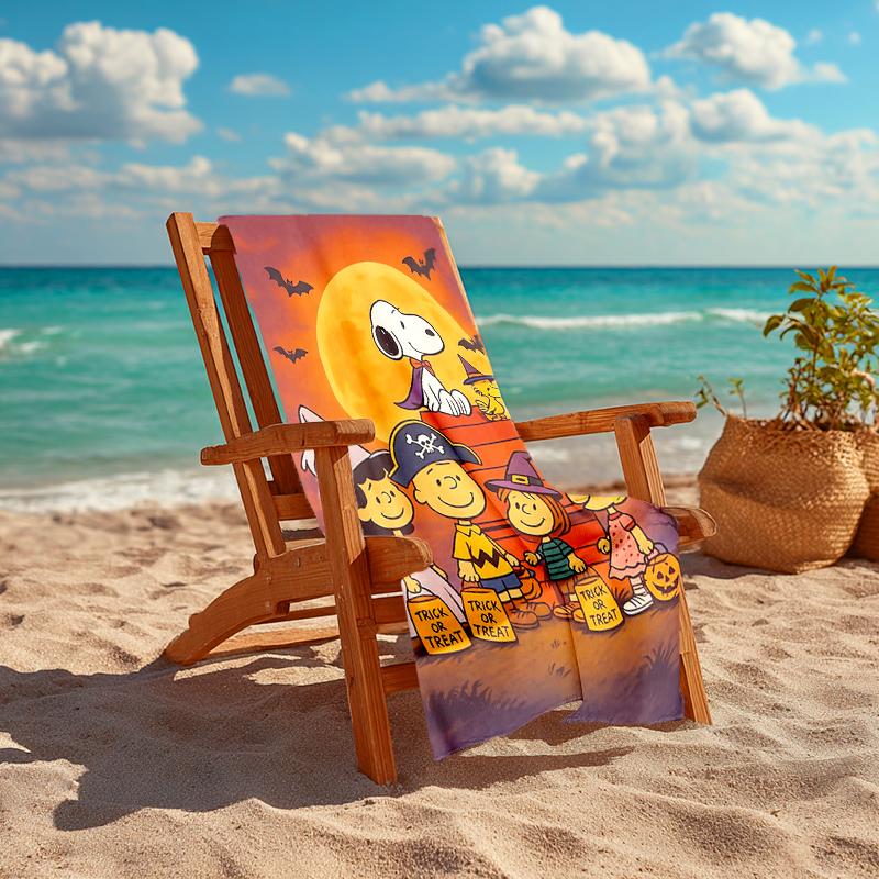 1Pc Snoopy'S Halloween Night Beach Towel Quick Dry Multiuse For Beach Pool Gym Yoga Home Travel Christmas Halloween Xmas Gift S1455