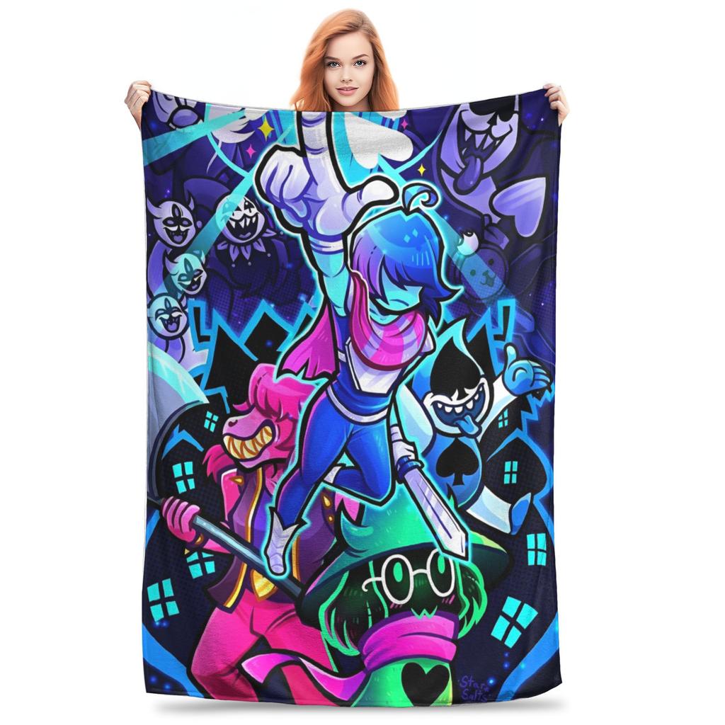 Deltarune deka fleecová letní klimatizace videohra multifunkční ultra-měkké přehozy na postel pohovku kus koberce
