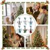 Sea Glass Christmas Ornaments 6 Pieces Angel Coastal Pendant 2D Acrylic Christmas Tree Hangable Decorations for Living Room