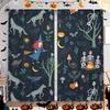 2Pcs- Halloween Witch And Skeleton Forest Printed Curtains, Pole Bag Curtains, Home Decorations, Room Decorations