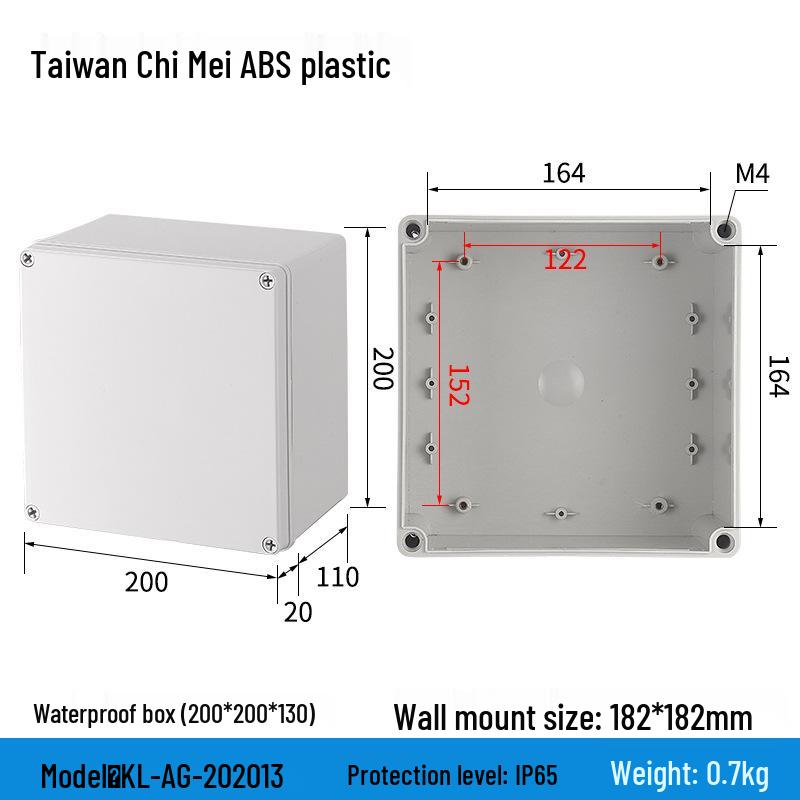 Outdoor Waterproof ABS Power Supply & Monitoring Socket Box with Wiring Terminal & Button