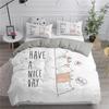 Cartoon Cat Down Comforter Set Bedding Set 3-piece Duvet Cover Set