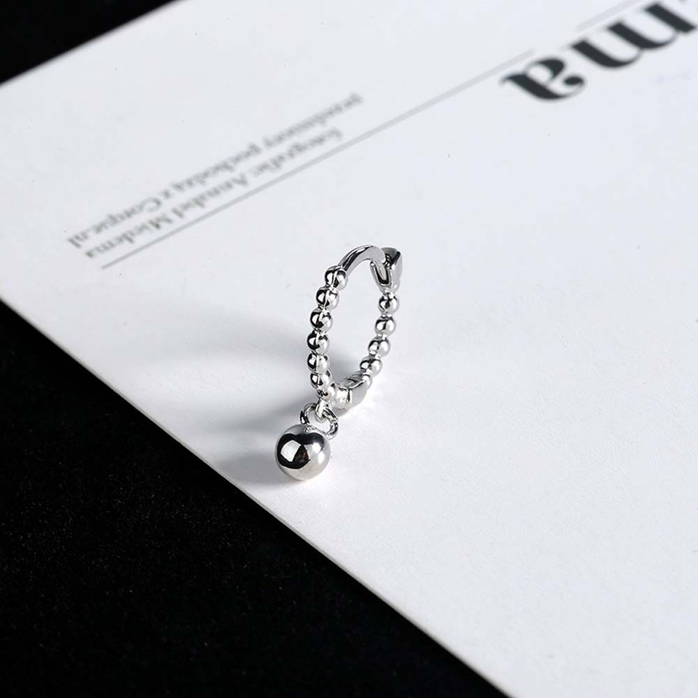 Personality Girls Beads Copper Women Ear Buckle Stud Earrings Fashion Jewelry Hoop Earrings