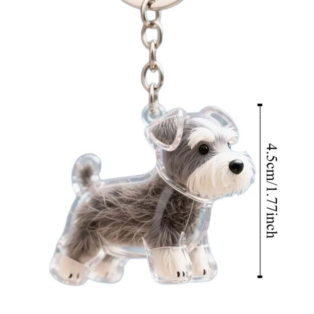 Hair Grooming Dog Hair Storage Box Transparent Puppy Pendants Cartoon Pet Hair Keychain  Backpack