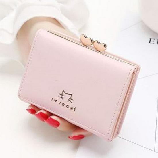 Korean Style Women's Tri-Fold Wallet: Compact Fashionable Coin Purse & Card Holder
