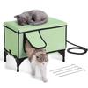 VEVOR Elevated Heated Cat House, Cuboid Kitty Shelter with Adjustable Temperature and Timer