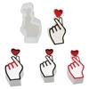 3D Mini Heart Gesture Candle Silicone Mold Diy Geometry Candle Maker Chocolate Plaster Handmade Soap Resin Mold Home Decoration