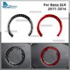 Real Soft Carbon Fiber Trim Car Steering Wheel Center Panel Sticker For Mercedes Benz SLK R172 2011 2012 2013 2014 2015 2016