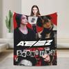 Warm Blankets Picnic Kpop Ateez Choi San Throw Blanket  Flannel Bedspread For Living Room Novelty Sofa Bed Cover