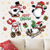 Merry Christmas glass window decoration sticker self-adhesive material white cartoon snowman gift home wall sticker