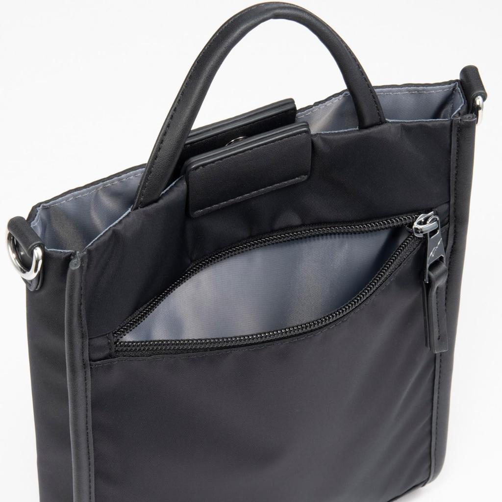 Double & Day Night Women's Shoulder Bag, Pochette, Smartphone Shoulder Bag, Lightweight, Small, Suqqu 15181 Black