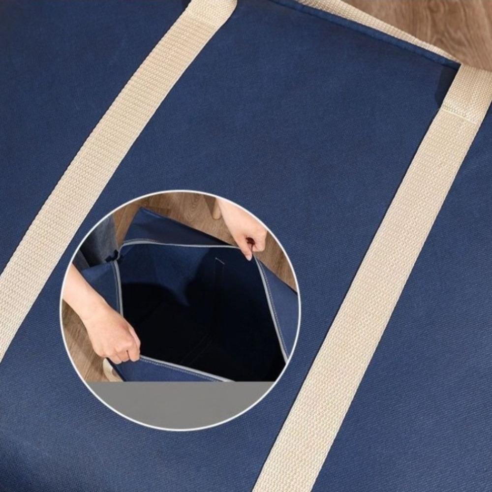 1PC Large Capacity Moving Bag, Reusable Zipper Storage Bag for Clothes, Bedroom, RV & Seasonal Use, Sturdy Non-Woven Fabric with Multiple Compartments