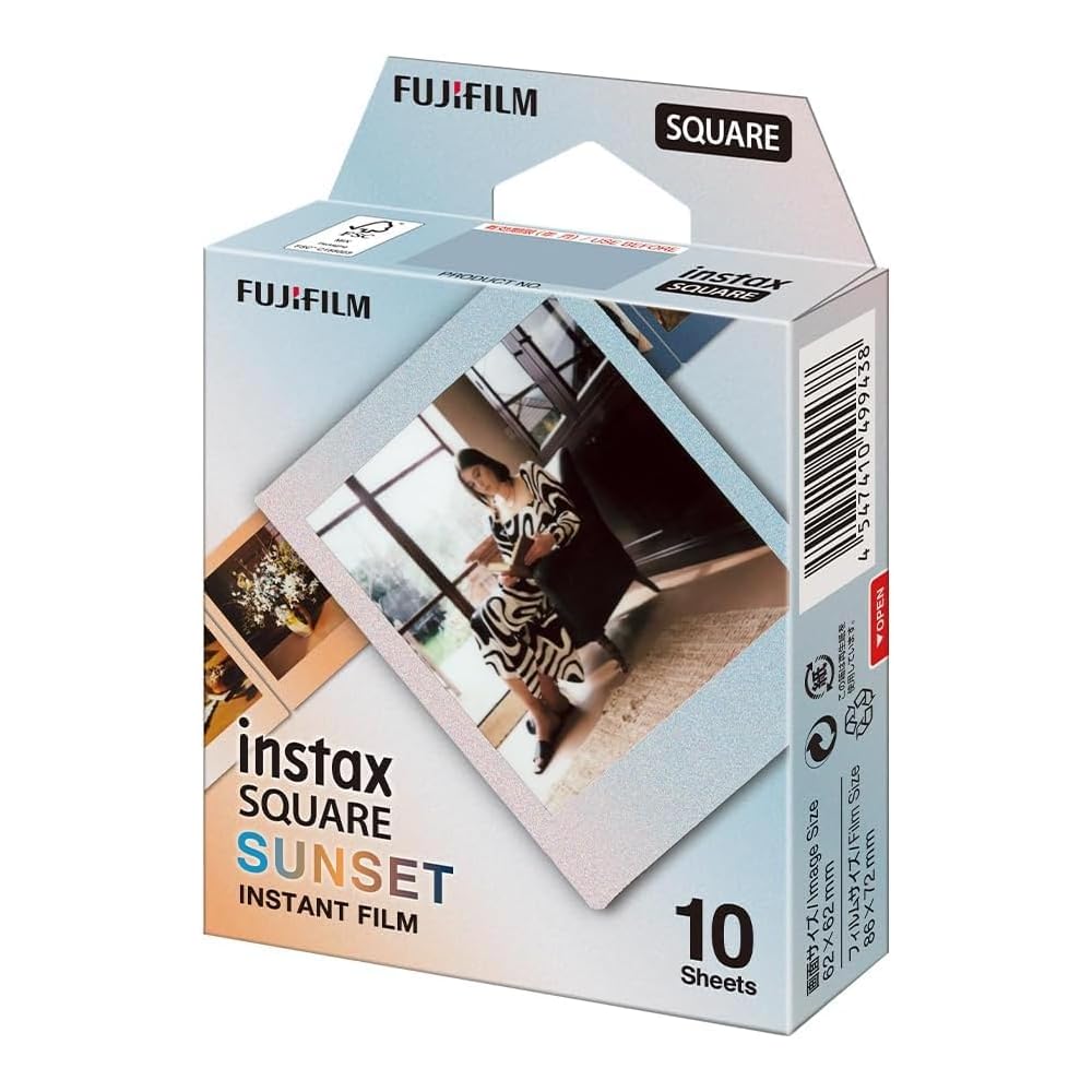 Fujifilm Square Instant Film Variety Pack – Rainbow, Sunset, Monochrome, Black, White, Marble – 5 Styles, 10 Sheets Each – Compatible with Instax Squa