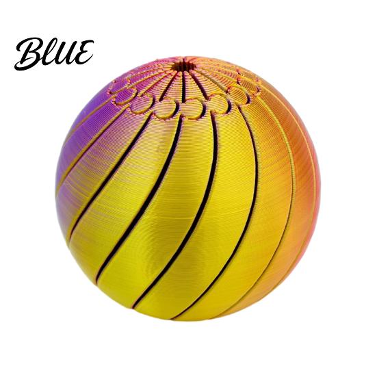 Anxiety Relief Toy 3D Printed Fidget Ball Sensory Spinner Gear Sphere with Stress Liquid Flow Effect Twistable Desk for Office Home Spiral Groove