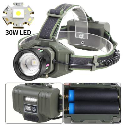 Zoom Strong Light Headlight TYPE-C Charging Belt Output Fluorescent Strip Luminous Strong Light 21700 Headlight