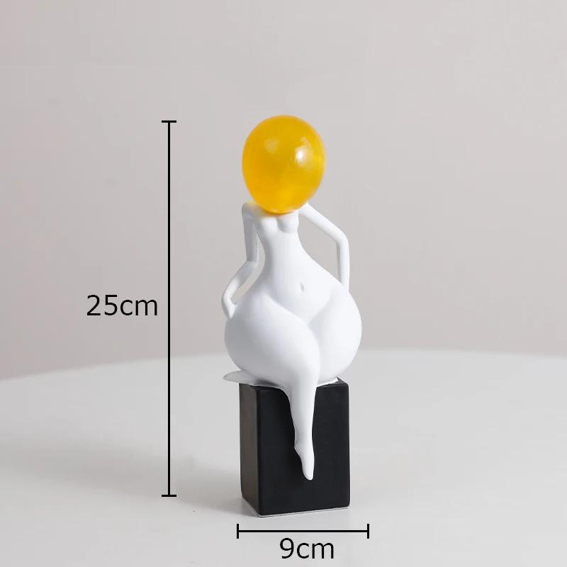 

Creative Plump Character Resin Statue Desk Decoration Modern Crafts Ornaments Abstract Figures Sculpture Room Aesthetic Decor