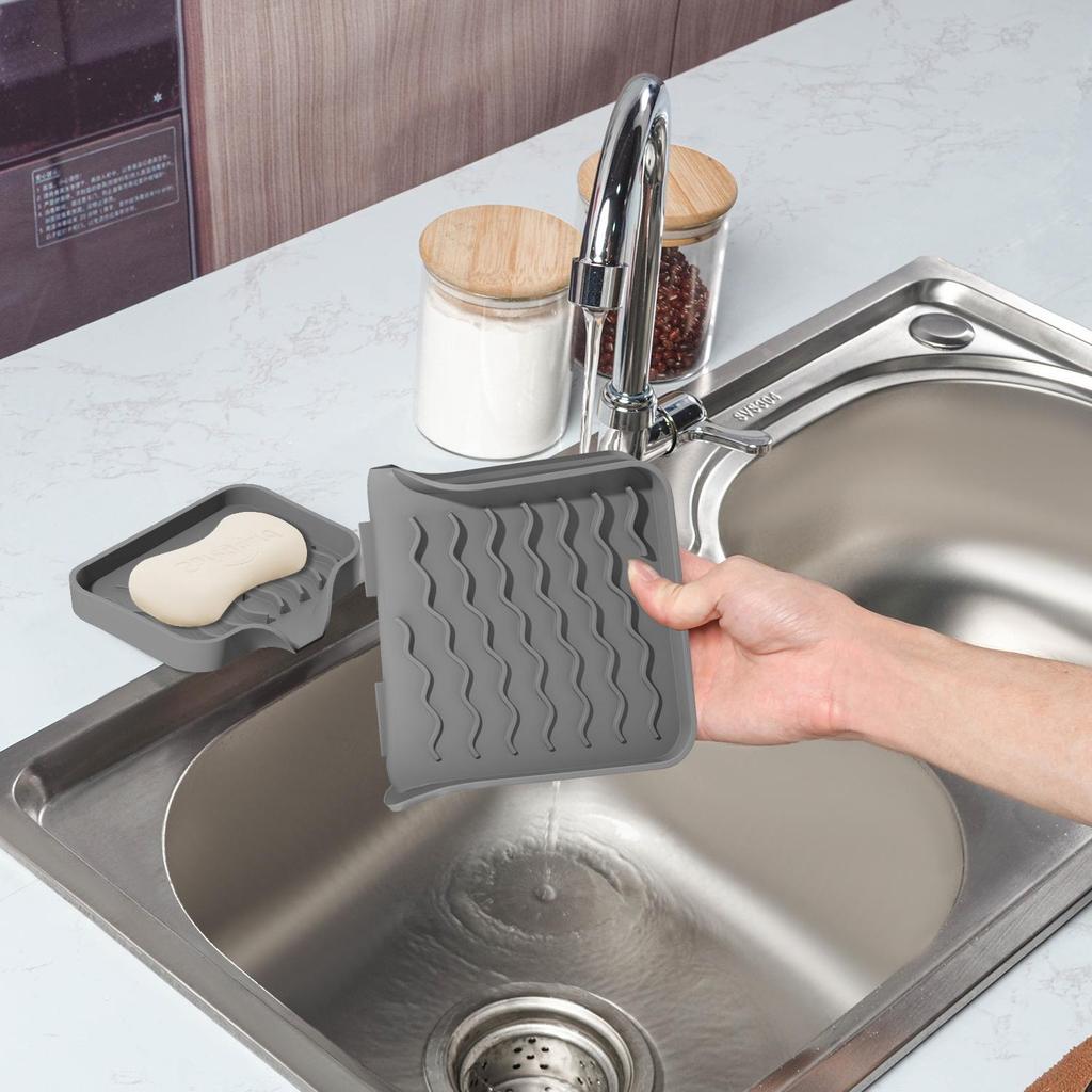 Kaymaz Silikon Drenajlı Sabunluk - Deliksiz Banyo Tepsisi