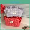 Cotton Makeup Bag With Lace Trim For Travel And Daily Use Ladies Organizer