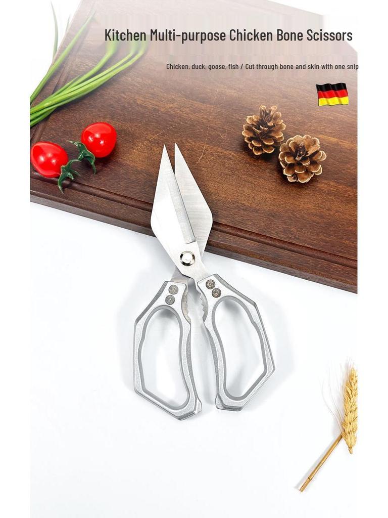 Multifunctional Kitchen Scissors: Aluminum Handle, Ideal for Poultry, Bones, and Fish