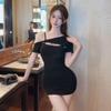 Irregular One-Shoulder Cut-Out Bodycon Mini Dress