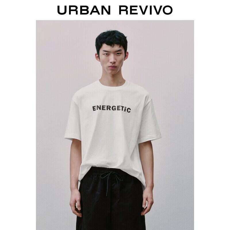 UR Men s Stylish Letter Print Cotton Crew Neck T-Shirt L