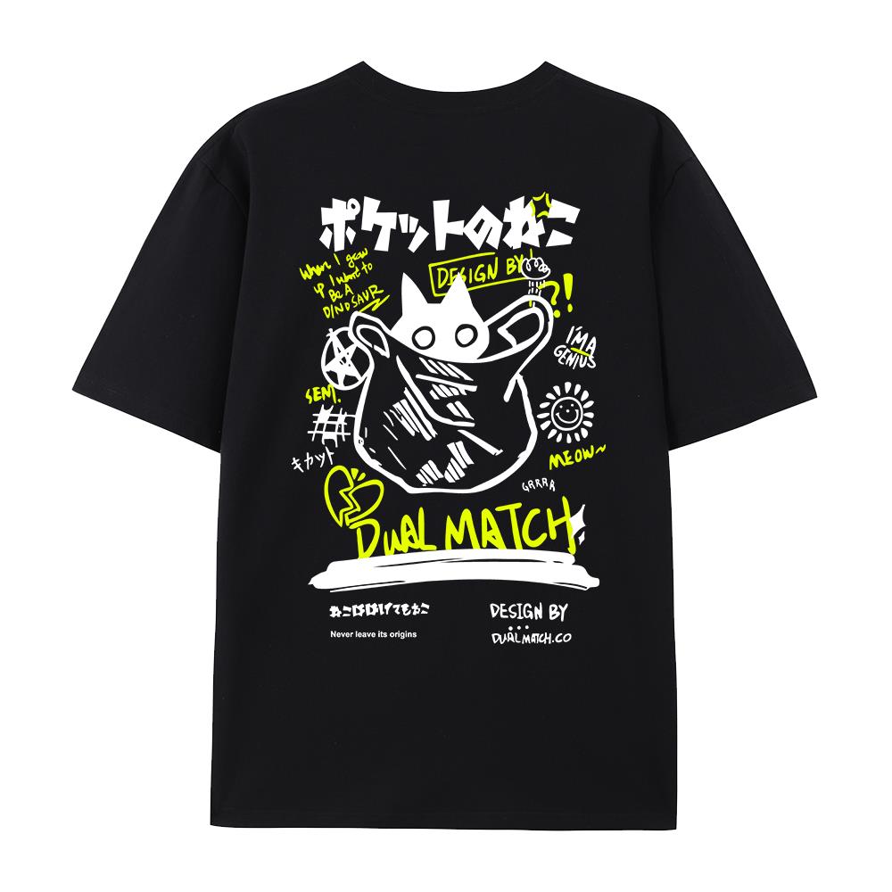 Kawaii Cat Printed Women Cartoon TShirts Summer Harajuku Short Sleeve Tees Couple Streetwear Clothes Y2K Tops Graphic Y2K S