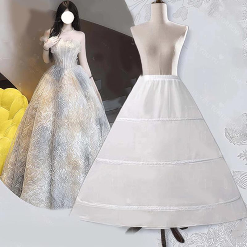 6-Reif-Unterrock für Brautkleider, langer Saum, Krinoline, Brautkleid-Unterwäsche für Erwachsene