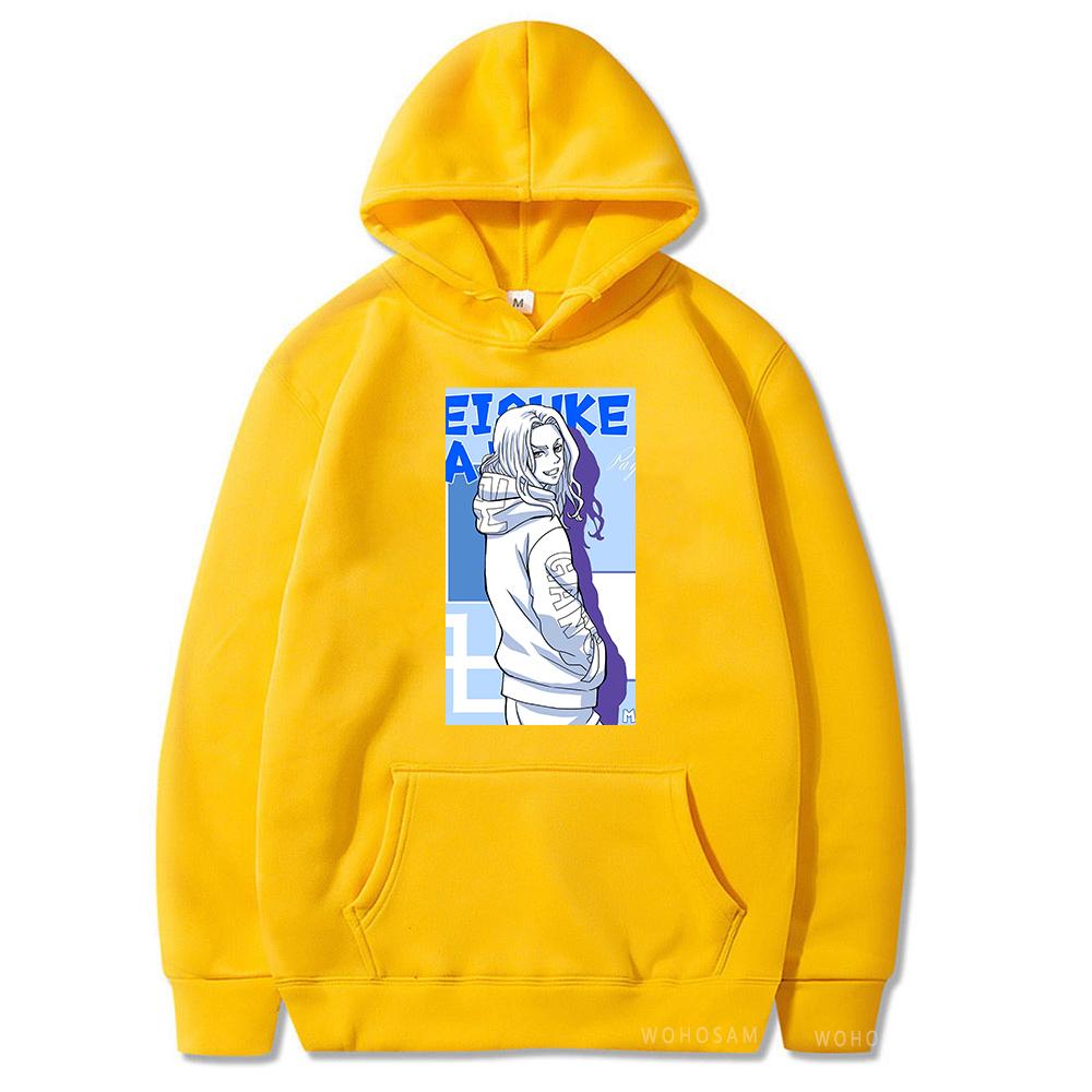 

Горячая аниме Tokyo Revengers Keisuke Baji принт толстовки мужчины женщины мультфильм толстовки с длинным рукавом осень зима теплый круглый вырез пуловер 4XL жёлтый