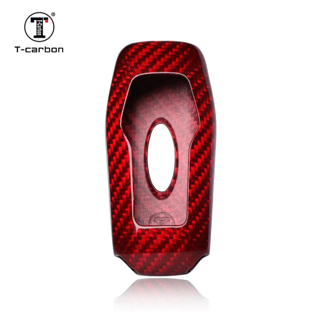 T-Carbon Glass Fiber Car Key Case Cover Fit For Ford 3 Button Key Fob Shell Interior Accessories