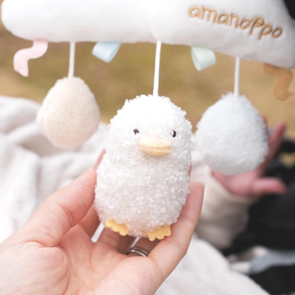 Baby Mobile with Duck - A Perfect Baby Shower Gift - Amanoppo (amanoppo Brand) - Washable, Suitable for Babies Aged 0-1. First Toy for Babies.