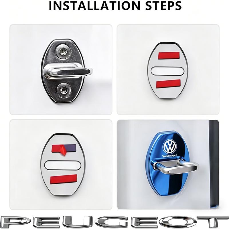 BFPQY1 Zinc Alloy Car Door Lock Buckle Cover Protective Covers For VW GTI Polo Golf Passat Tiguan Jetta T-ROC Touareg Taigo CC Hub Cap
