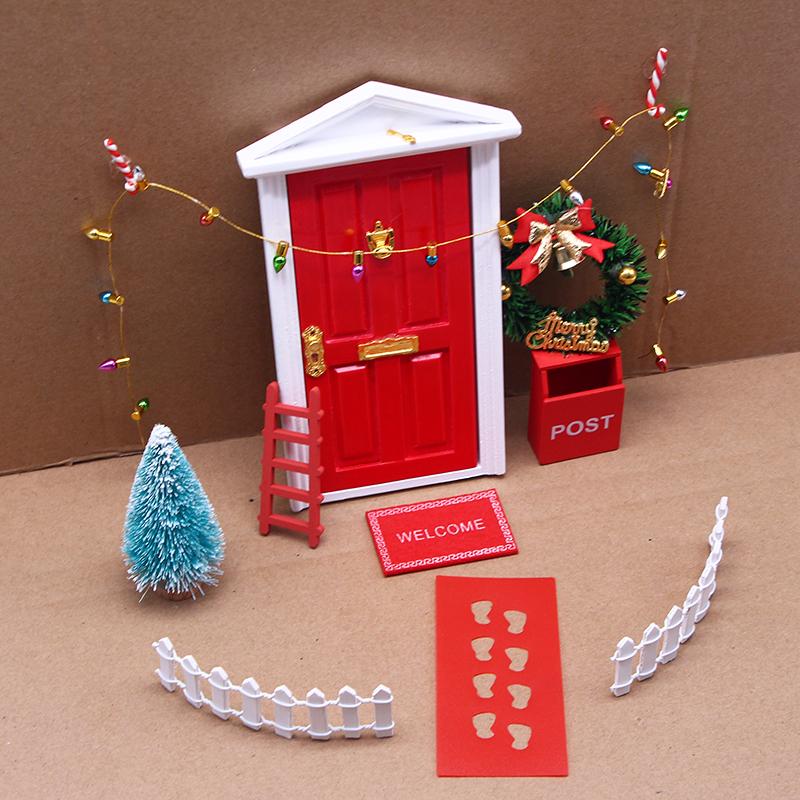 Mini Holz Elfen Tür Miniatur Simulation Möbel Modell Fee Tür Kinder Garten Szenen Dekoration Puppenhaus DIY Zubehör
