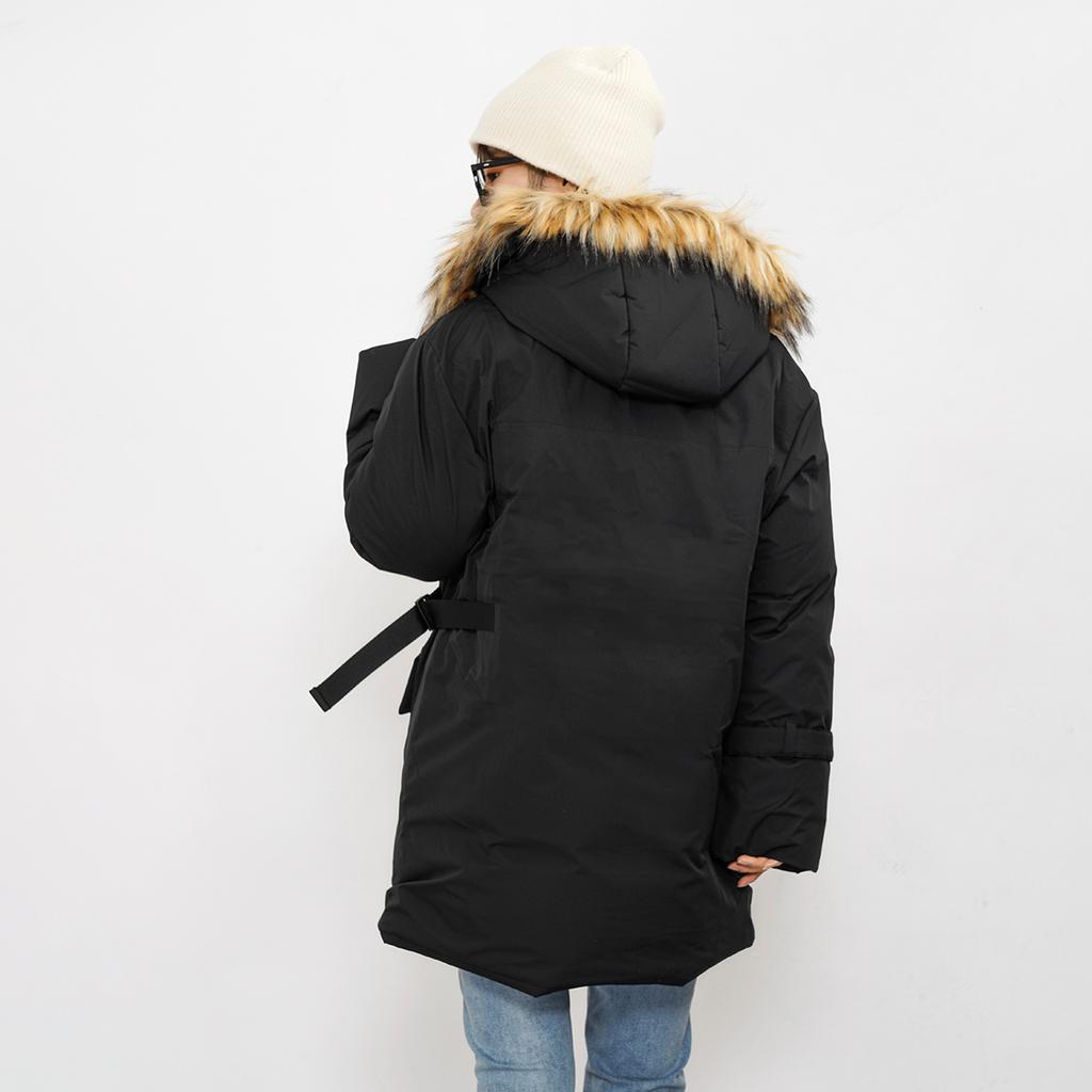 New Balance Down Jackets Women's Black Hooded Moderate Parka Down Jacket AWJ14352-BK