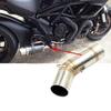 For DUCATI Diavel 60mm 51mm 1200 Motorcycle Exhaust Escape Moto Tube Muffler Connection Elbow Middle Link Pipe Pit Bike