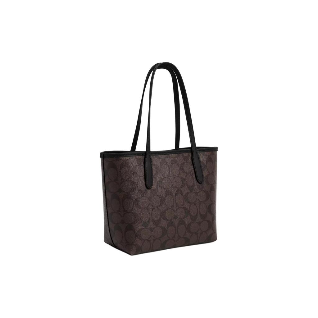 Coach Borsa Tote a Bottone City 23 Monogramma Classico Donna tote Oro Marrone Nero CN733-IMAA8