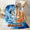 Soccer Fun Bluey Customize Text Blanket Throw Personalized Blanket Soft & Cozy Versatile for Bed Office Chair Couch Seaside Four Seasons Universal