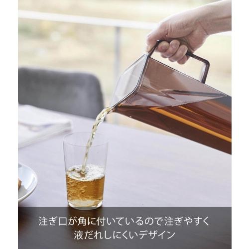 Yamazaki Tower 1.2L Water Bottle with Handle, Black, 11.5cm W X 15cm D X 27cm H (including Handle), Dishwasher Safe, Easy To Clean, Barley Tea Pot, 16